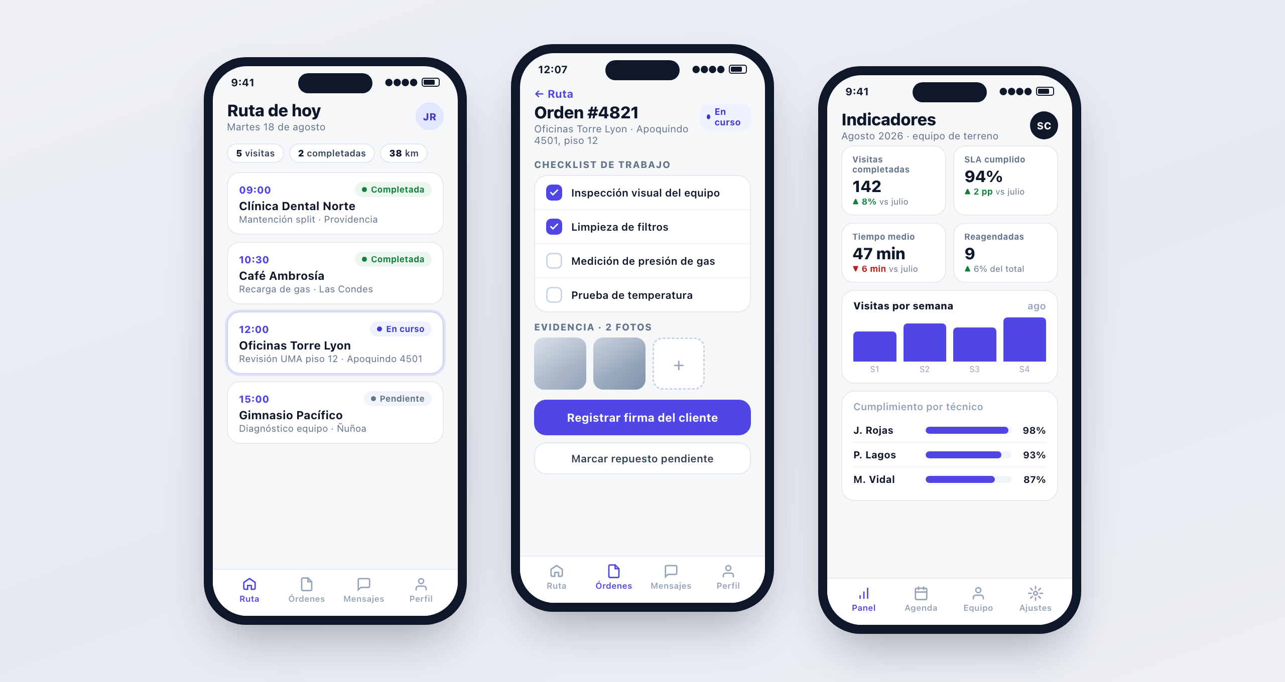 Entregable tipo de Aplicaci&oacute;n M&oacute;vil - app de terreno con &oacute;rdenes de trabajo, checklist e indicadores
